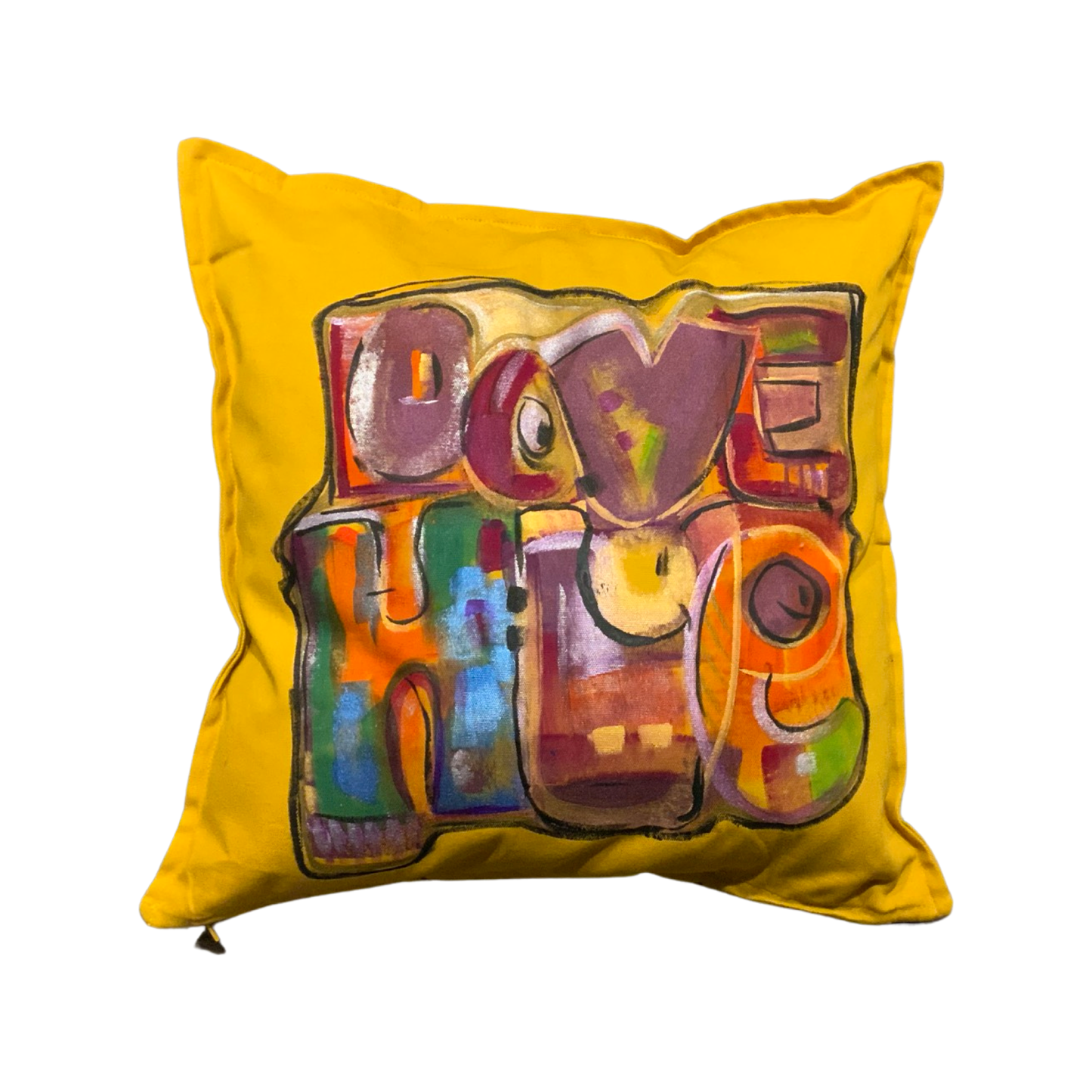 Love HUE- Custom Hand Painted Pillow Case